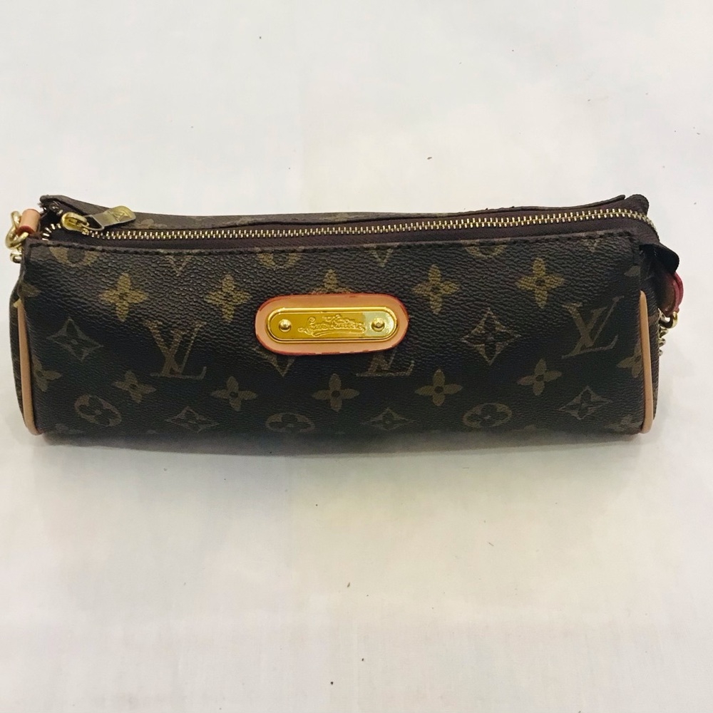 Louis Vuitton Monogram Canvas Cylindrical Cosmetic Case in Brown and Gold